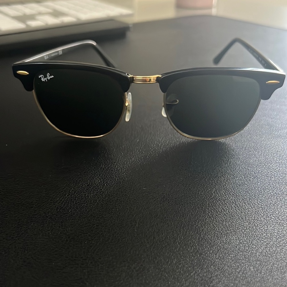Ray ban club masters black and gold size 49